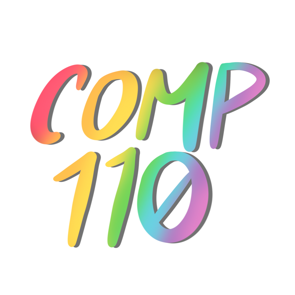 Image of Comp110 rainbow logo. 
